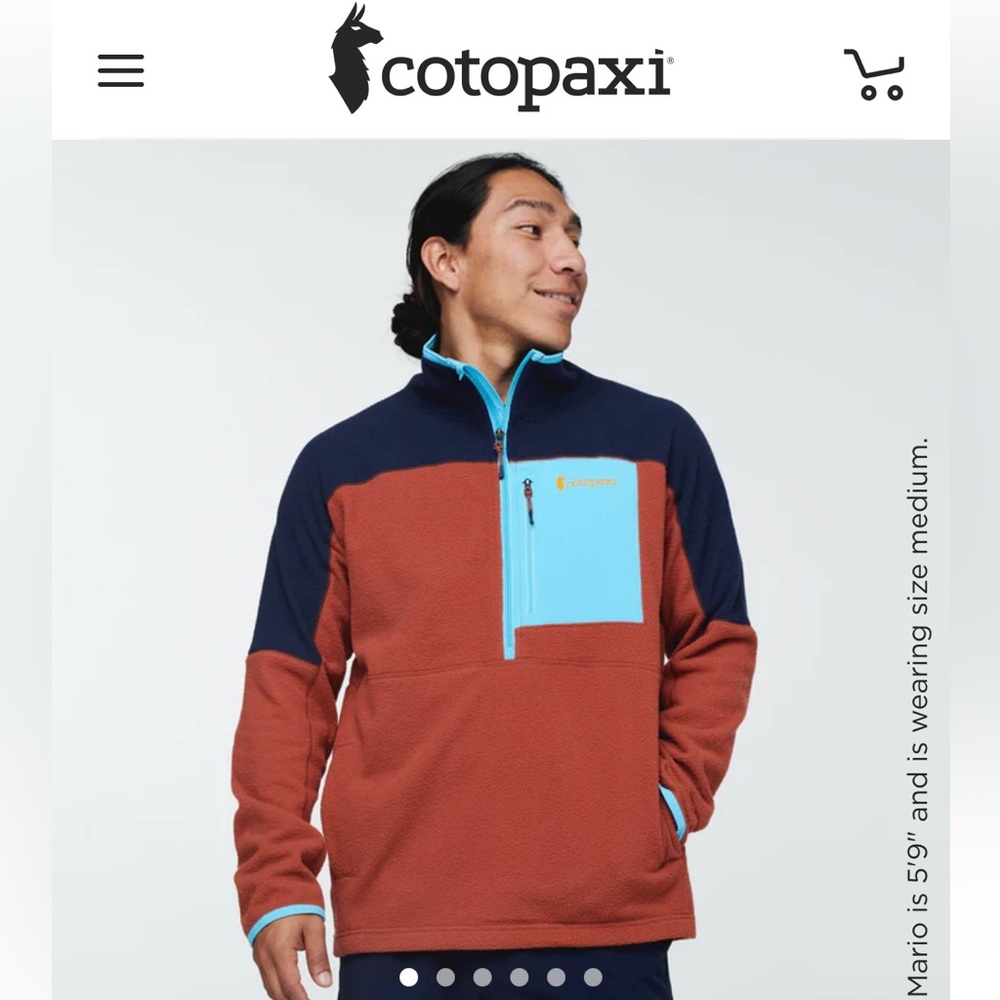 Cotopaxi Men’s Abrazo Half-Zip Fleece Jacket, XL, Maritime/Spice